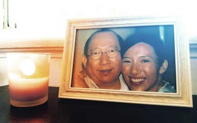 A candle burns